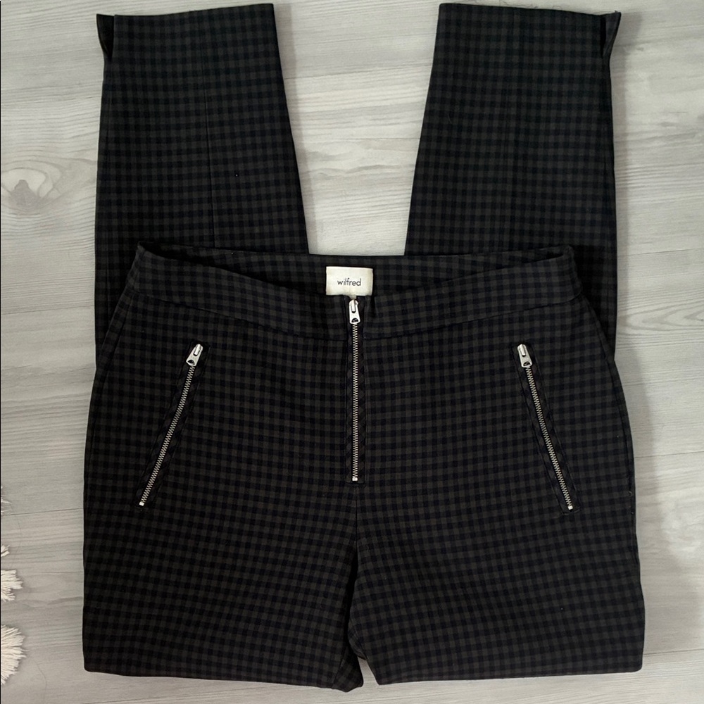Wilfred Size 8 Checkered Pull-On Zipper Pants